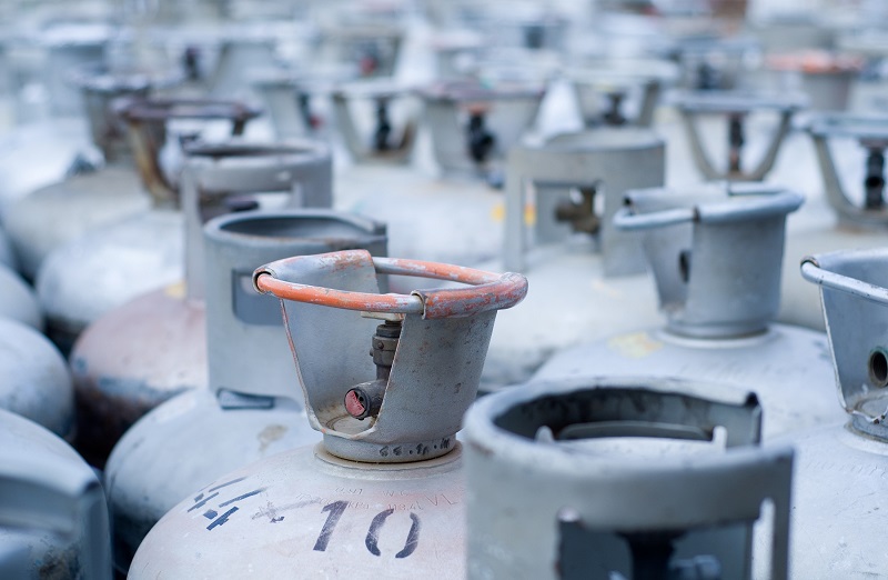 A collection of LPG bottles.